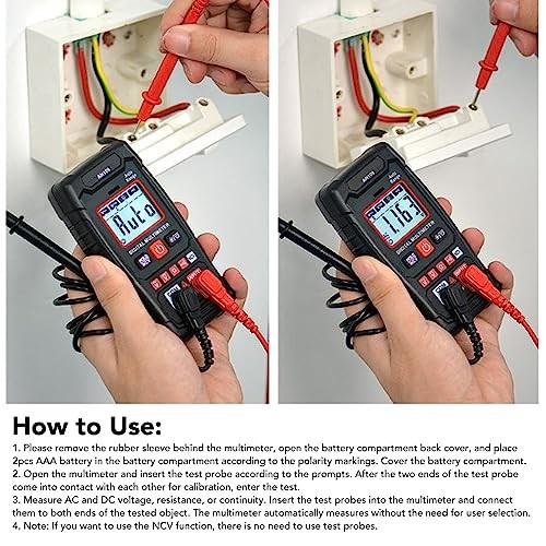 AN109 4000 Counts Digital Multimeter, Handheld Multimeter Intelligent