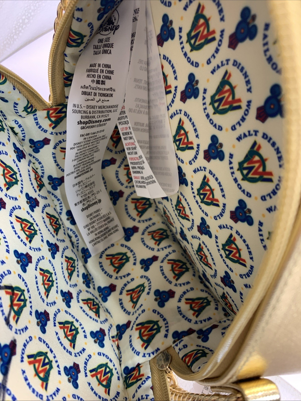 Walt Disney World Railroad Gold Crossbody Bag Disney Parks Exclusive NWT