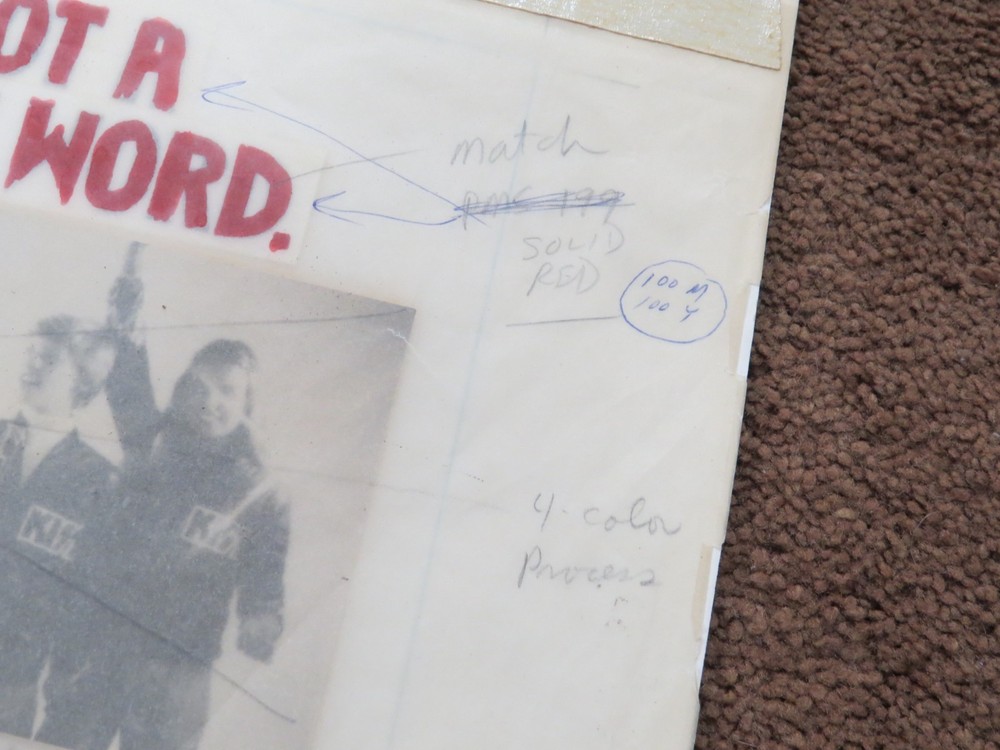 KISS FLAMES TYVEK JACKET ORIGINAL AD MOCKUP ARTWORK AUCOIN 1979