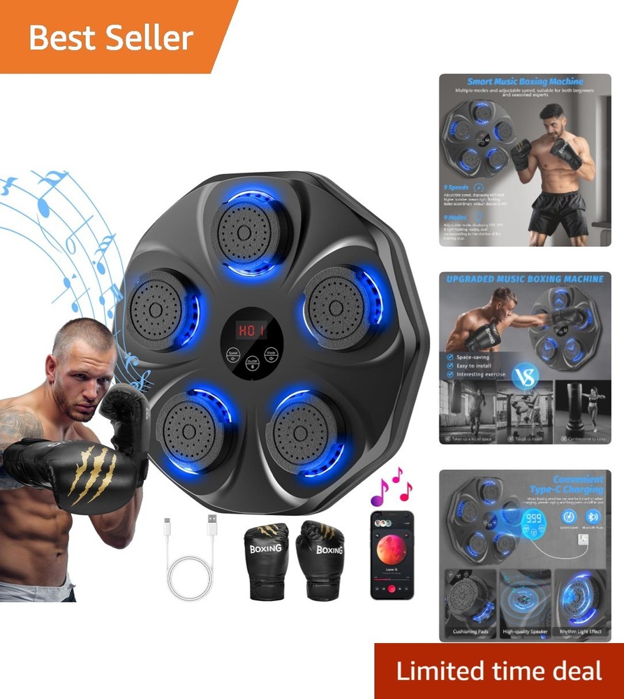 Interactive Music Boxing Machine with Gloves – Wall-Mounted, 9 Modes & Bluetooth