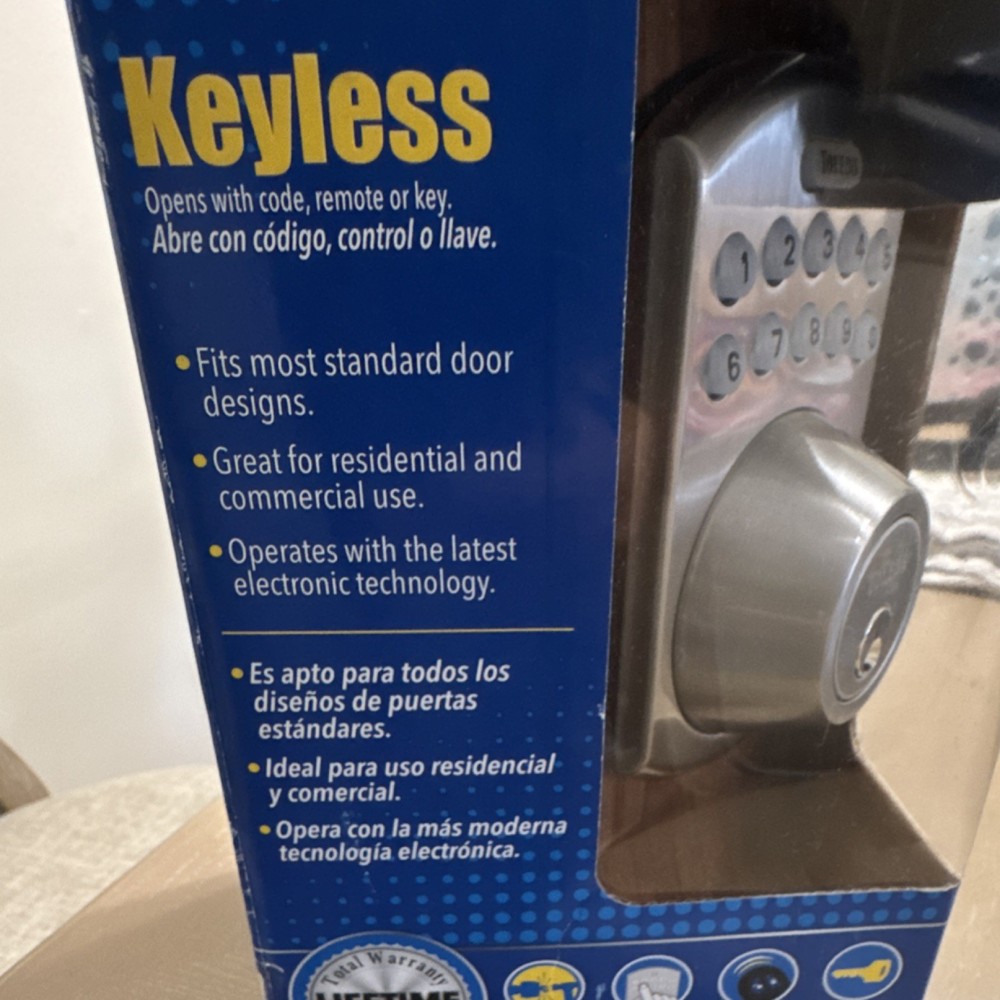Toledo Combination Keypad Smart Lock Electronic Keyless Metal Brushed Silver