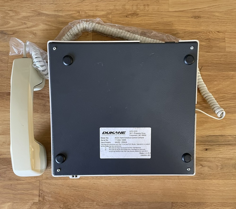 Dukane ACC5 Administrative Control Console Intercom System Paging Phone Valcom