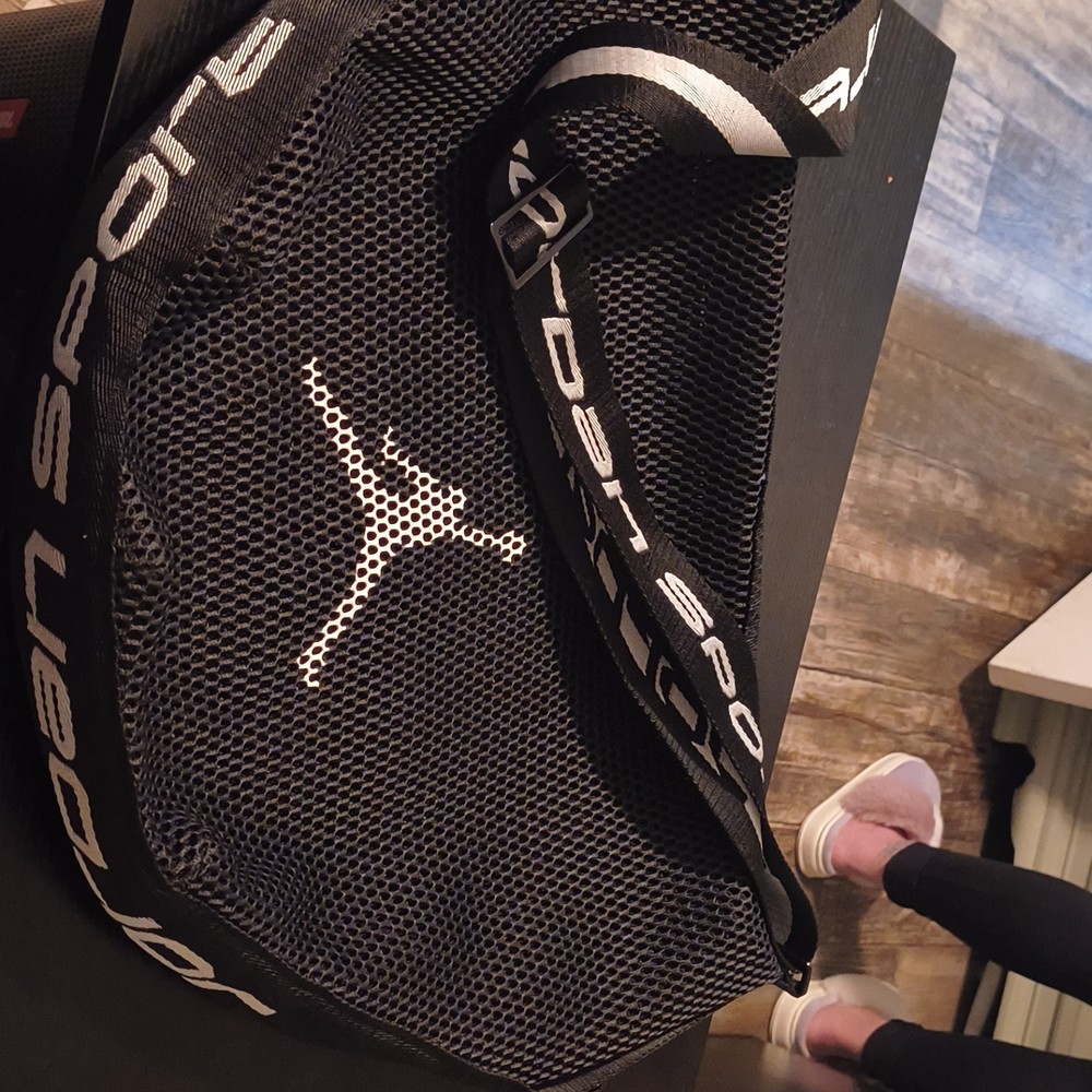Jordan Black Mesh Gym Bag Adjustable Carrying Strap Polyester