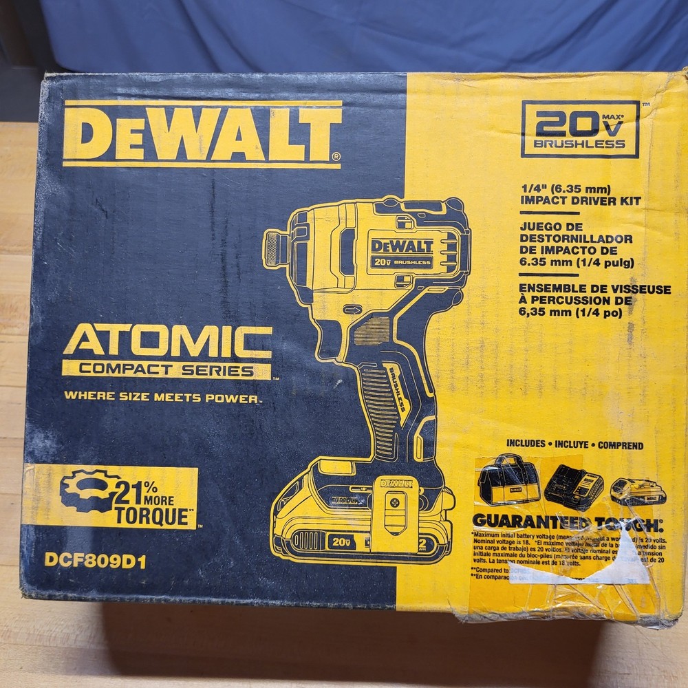 20V 1/4” IMPACT DRIVER KIT, DEWALT DCF 809D1