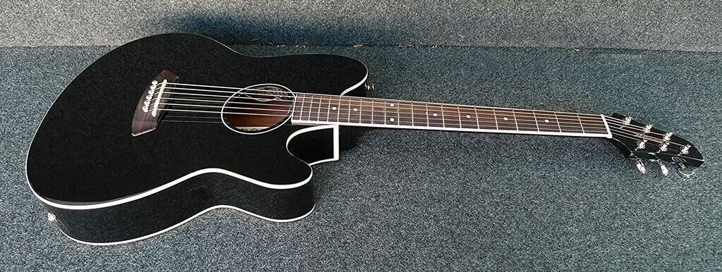 IBANEZ TALMAN TCY10E BK Acoustic-Electric Guitar BLACK STRAT SHAPE Active EQ