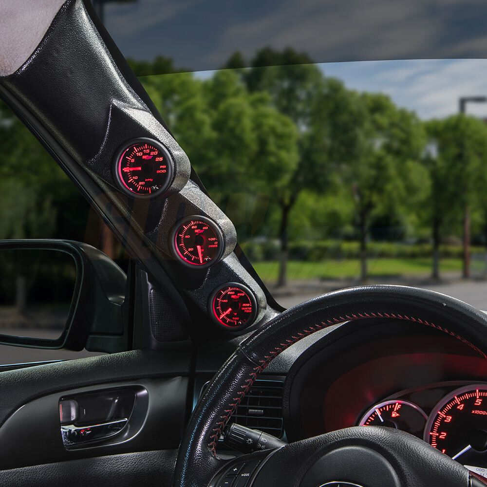 GlowShift Boost, Oil PSI, Oil Temp Gauges + Pod for 08-14 Subaru Impreza WRX