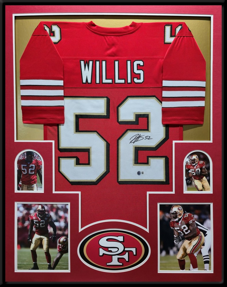 Framed Patrick Willis San Francisco 49ers Pro Style Custom Jersey BAS Authent...