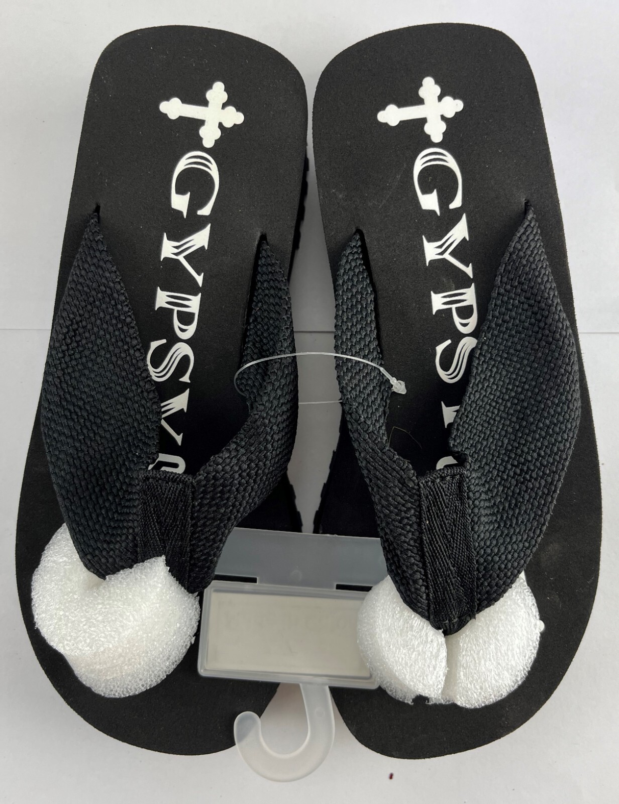 2 Pack Gypsy Soule Platform Wedge Thong Sandals, 2in Heel, Black & Brown, New