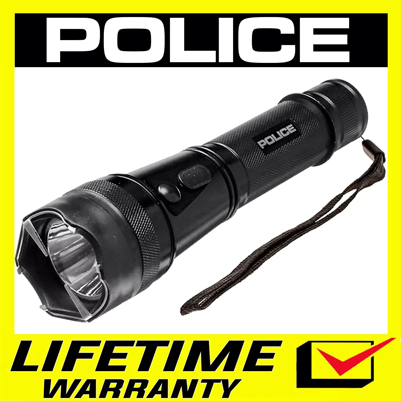 POLICE Stun Gun 1109 700 BV Metal Heavy Duty Rechargeable LED Flashlight