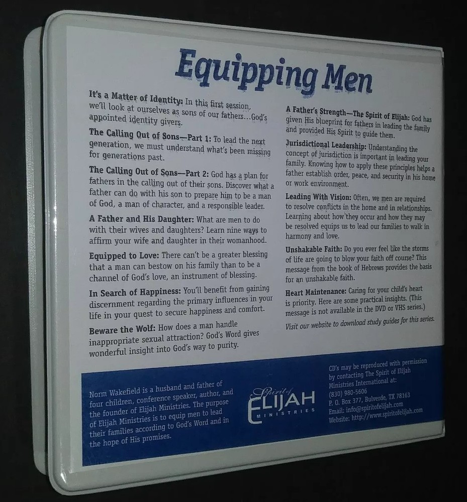 Equipping Men Practical Tools For Life's Issues Norm Wakefield 12 CDS Elijah Min