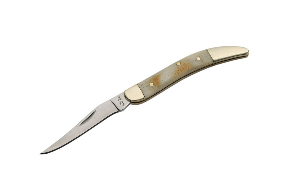 FOLDING POCKET KNIFE | 5.25" Rite Edge Bone Handle Silver Toothpick Blade