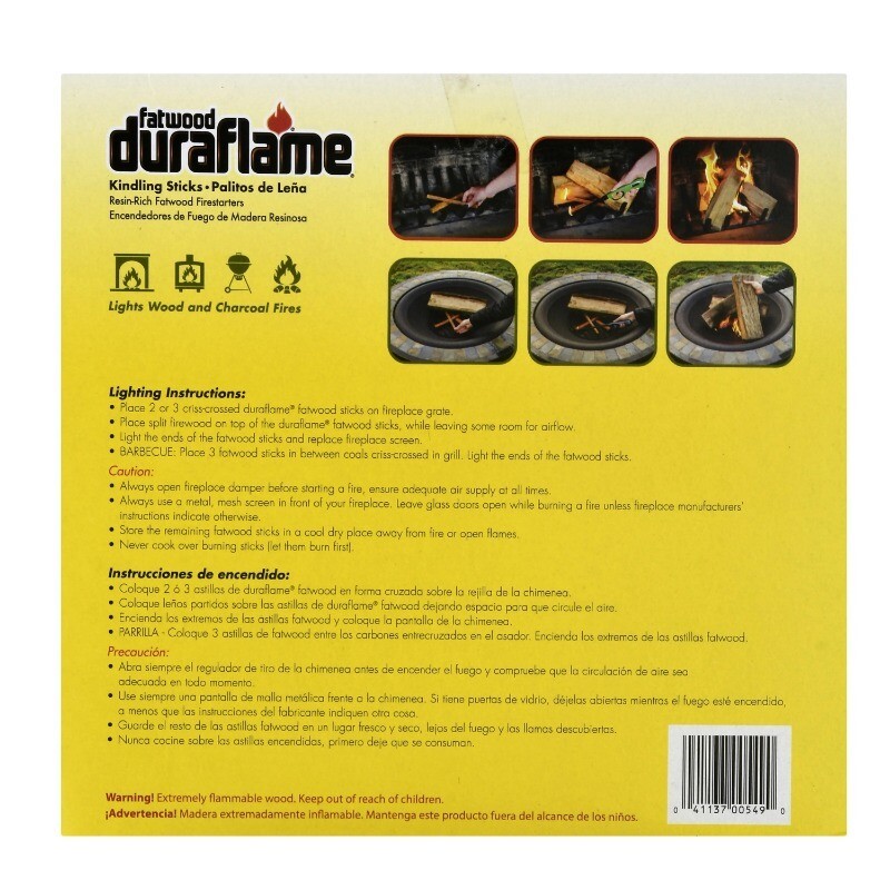 Duraflame Fatwood Resin-Rich Kindling Stick,Fire Starters,Light Wood or Charcoal
