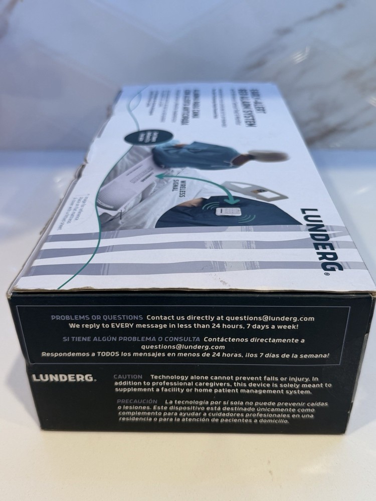 Lunderg Early Alert Bed Alarm System - Wireless Bed Sensor Pad & Pager Elderly