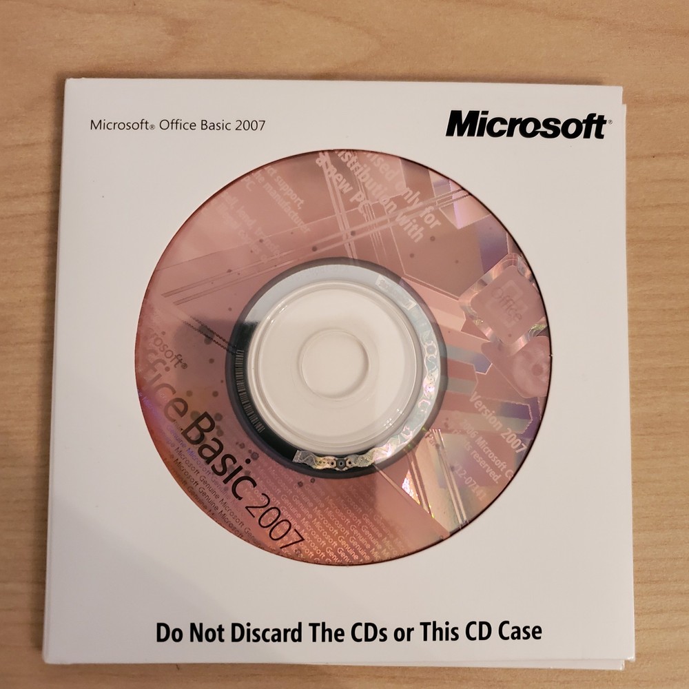 Microsoft Office Basic WORD, EXCEL, OUTLOOK 2007 Full Version OEM