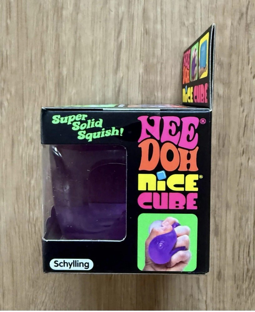 Nee Doh Nice Cube - Super Solid Squish! (Purple) - Brand New/Factory Sealed!