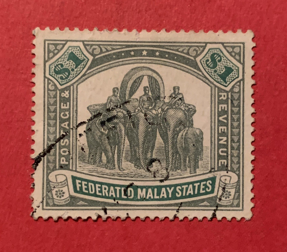 FEDERATED MALAY STATES 34 elephants $2 used