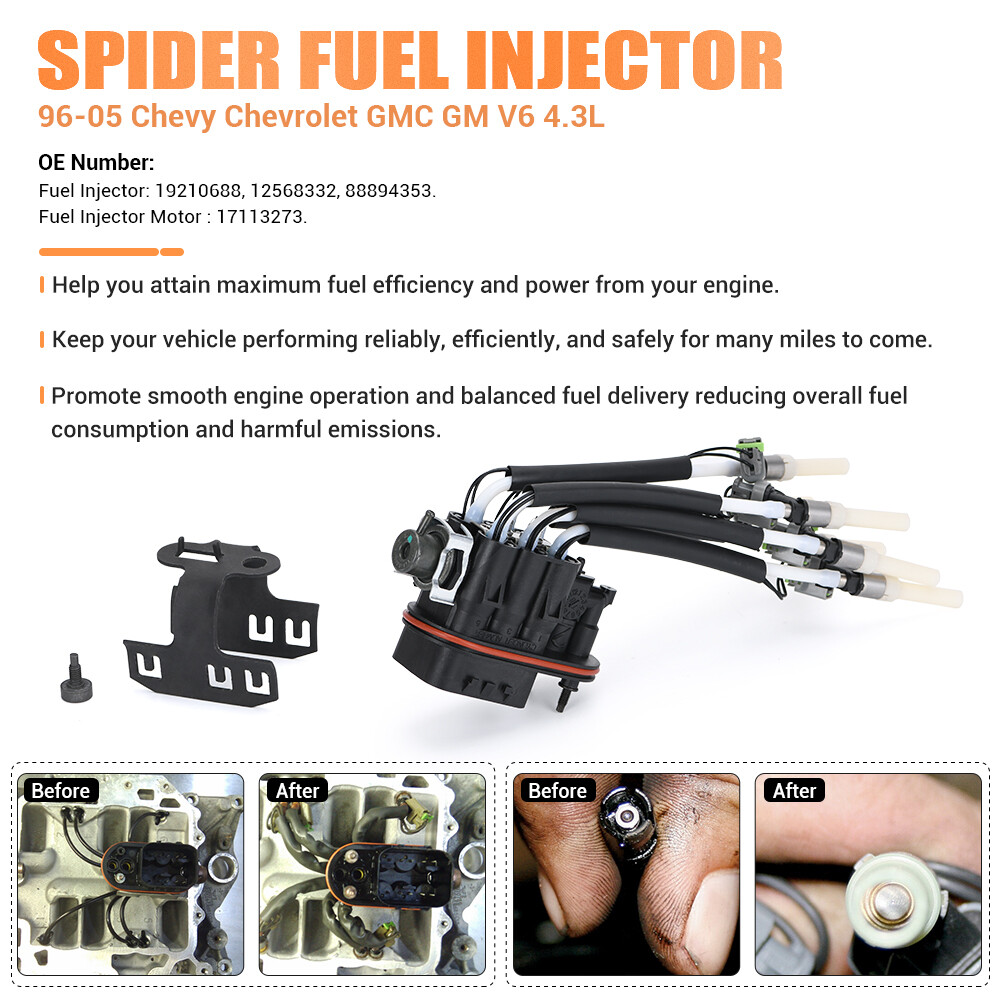 Fuel Spider 6 Injector Injection For Chevy GMC Pickup S10 V6 4.3L FJ503 89060439