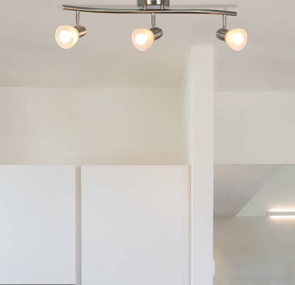 3 Light Track Lighting Modern Kitchen Ceiling Lights Brushed Nickel Track Light