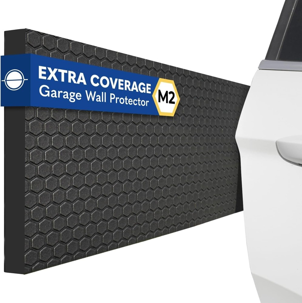 M2 Garage Wall Protector Car Door Wall Protector, Tool-Free, 4 Pack Black
