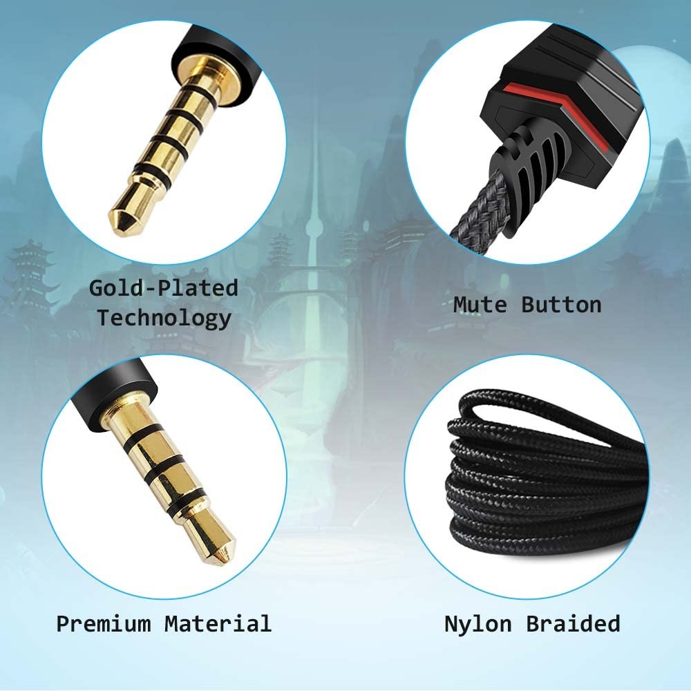 MJKOR Replacement for Astro A40 Inline Mute Cable Cord, 2M, Black