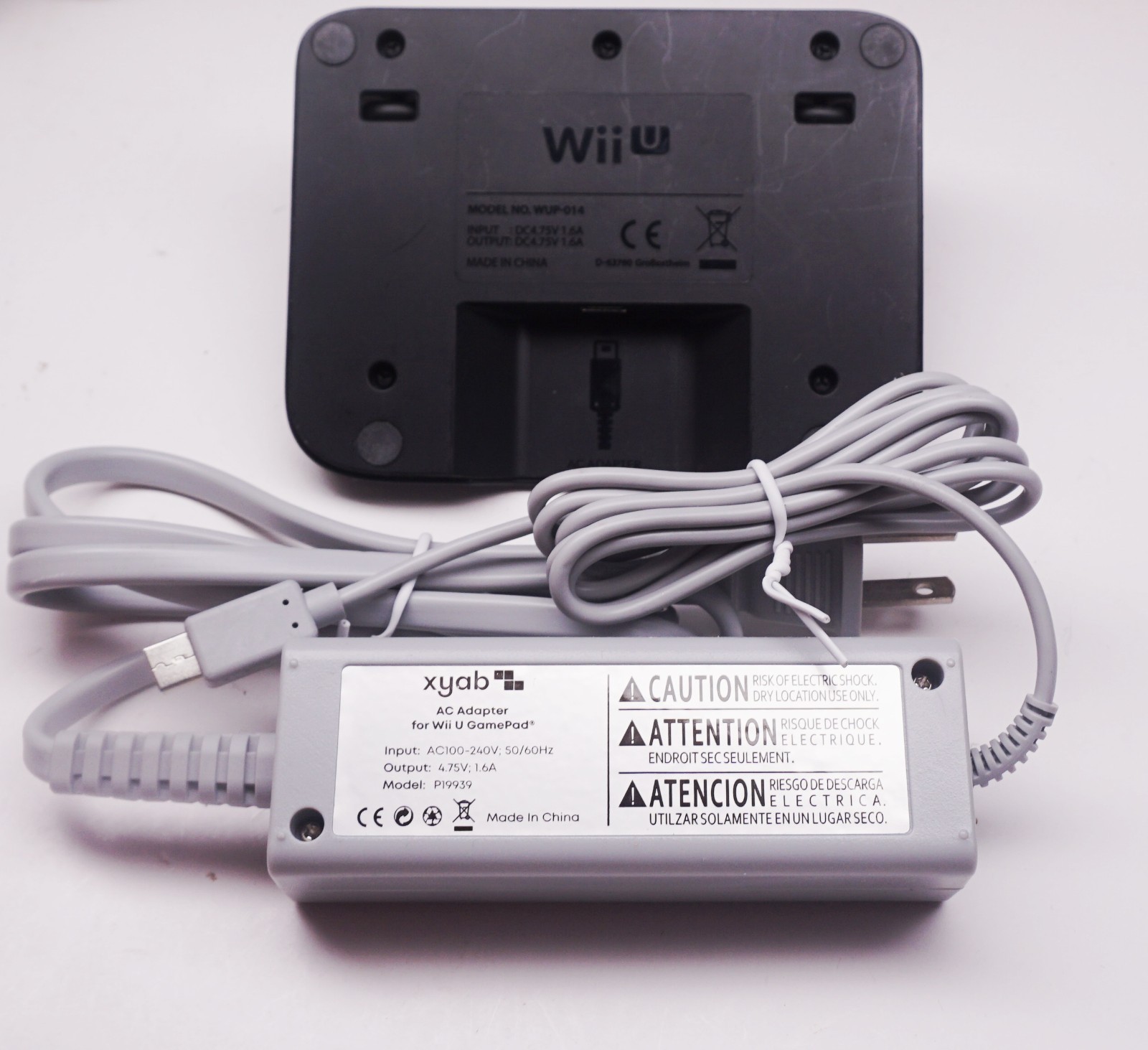 Nintendo Wii U Gamepad OEM Charging Dock Stand + New AC Adapter Cable WUP-014