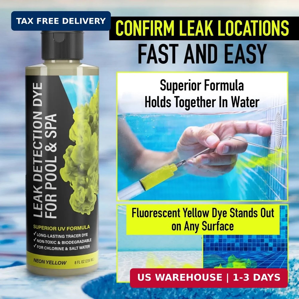 Pool Leak Detection Dye Kit - with 2 Precision Applicators - 75+ Tests - Superio