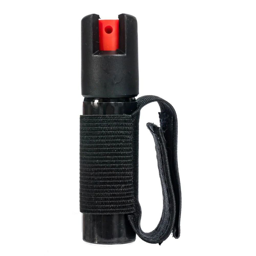 Burn Pepper Spray 0.84 fl oz Self Defense Jogger Runner Security Strap Black