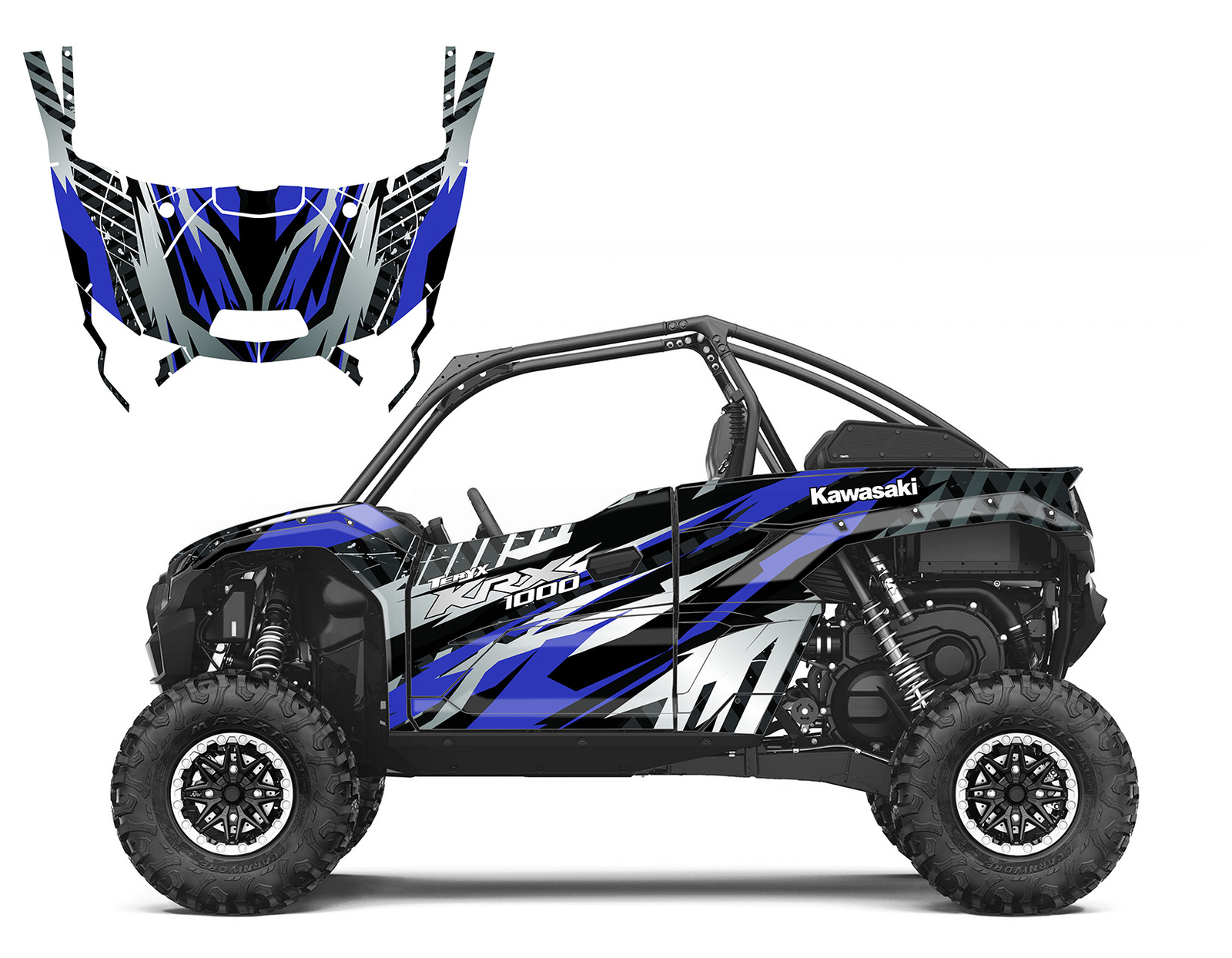 2021-25 Kawasaki Teryx KRX 1000 graphics decal kit 24 mil vinyl V3001 Green