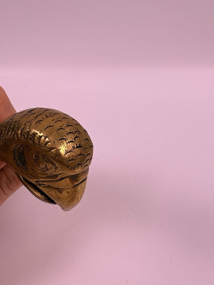 Vintage Solid Cast Brass Bird Parrot Head Beak Nut Cracker