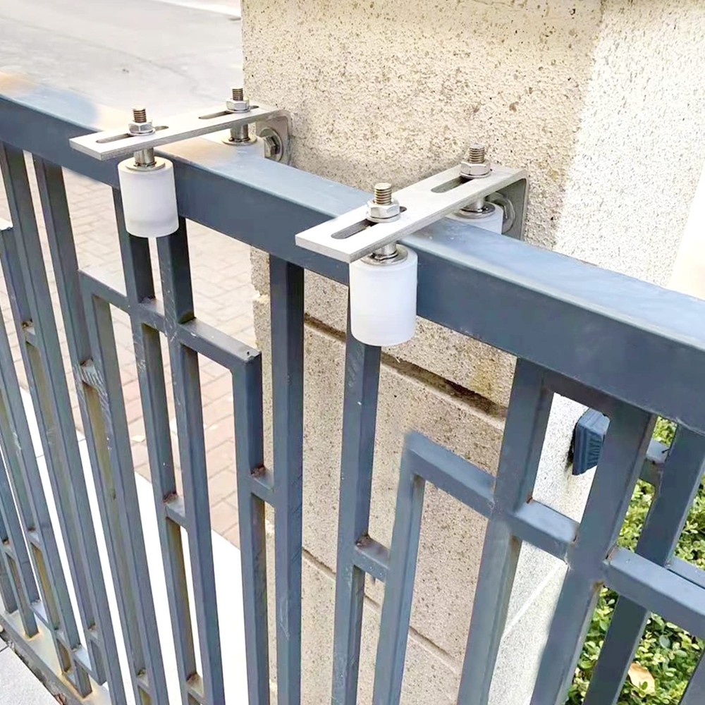 Gate Roller Guide Adjustable 3'' Nylon Rollers Heavy Duty L Shaped Zinc Brack...