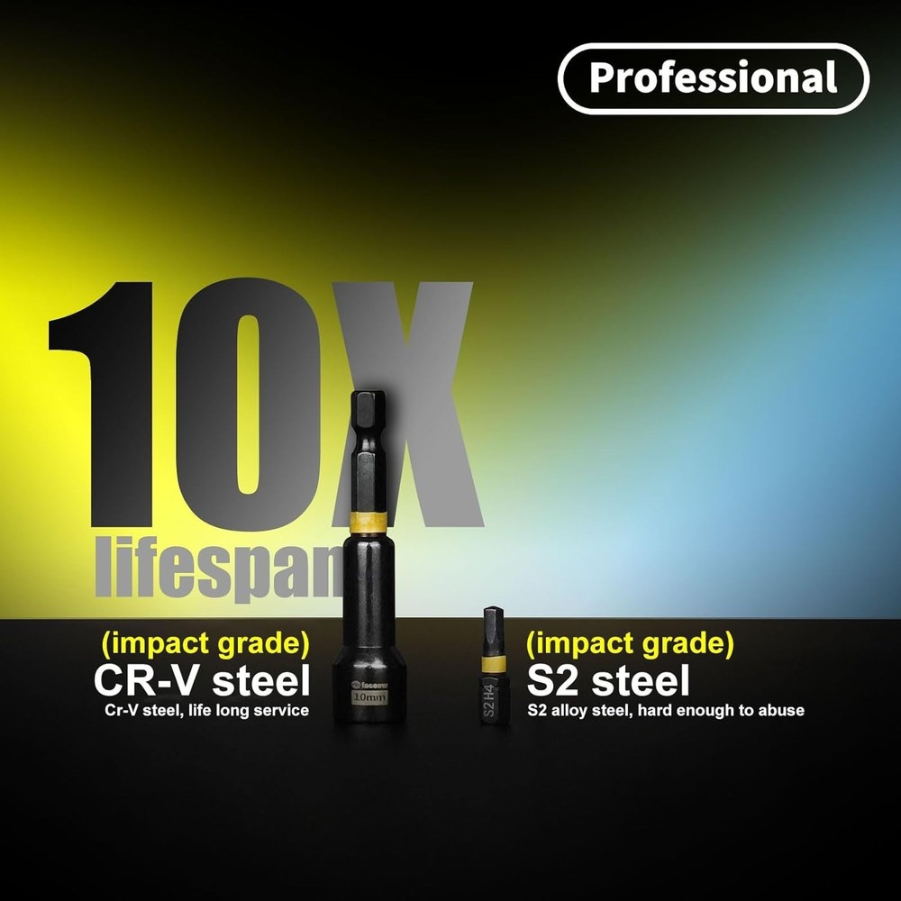 55PCS Magnetic Deep Impact Nut Driver Set with Storage Box and Extensions