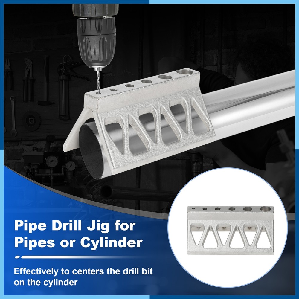 Handheld Pipe Drill Jig for Pipe,Cylinder Triangle Pipe Drilling Guide Block