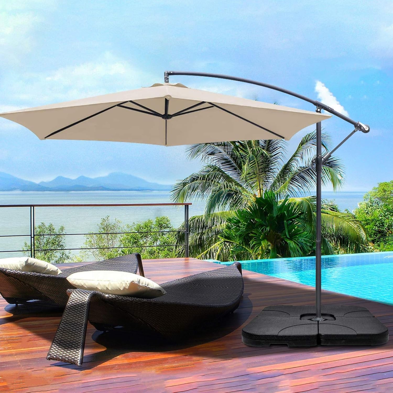 Patio Round/Square Umbrella Weighted Base Outdoor Heavy-Duty Table Market Stand