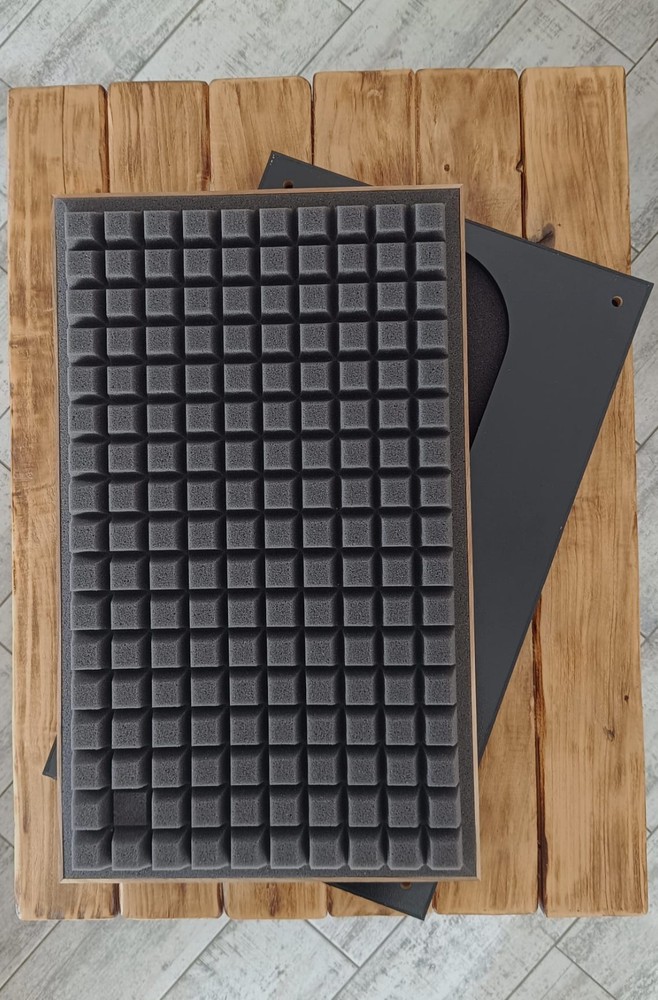 COMPLETE SET - JBL L100 ORANGE Quadrex Foam Inserts - Walnut Frames - Logo