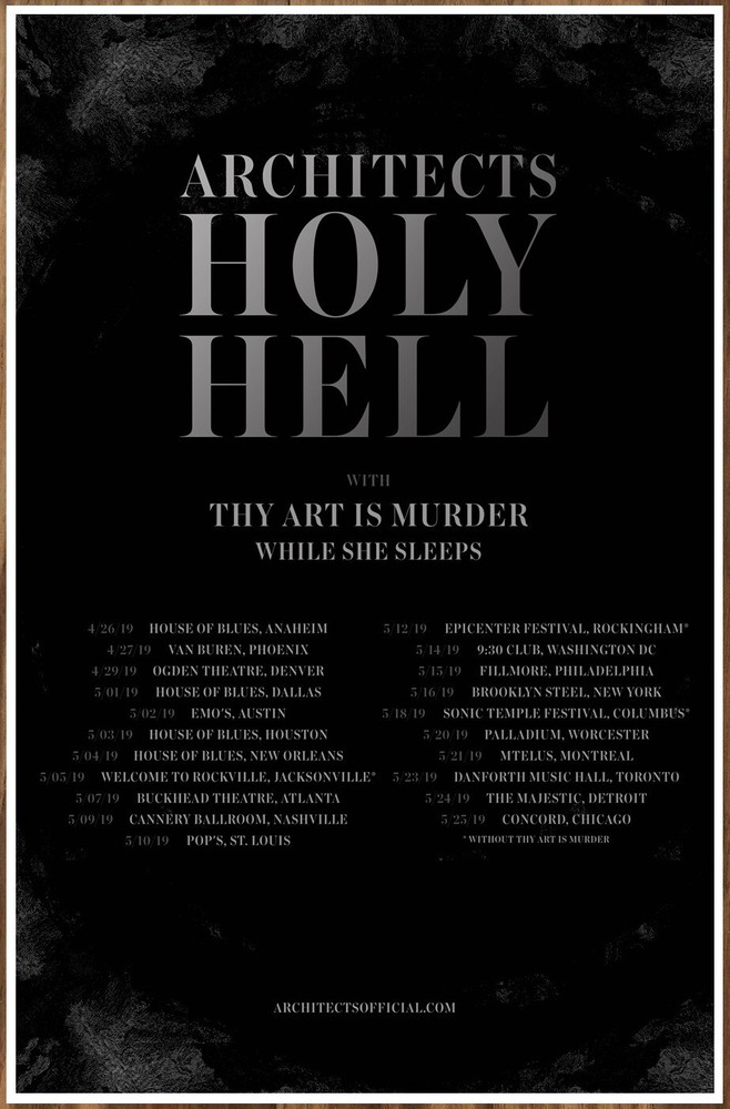 ARCHITECTS | THY ART IS MURDER 2019 Tour Ltd Ed RARE Poster! Metalcore Deathcore