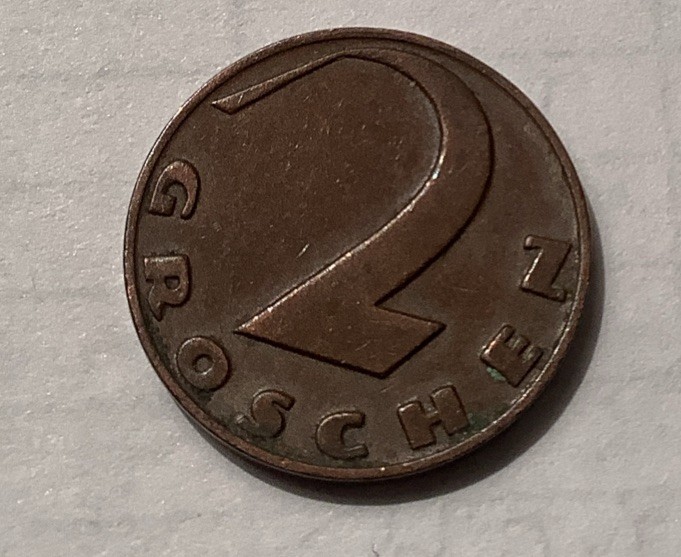 AUSTRIA 2 Groschen 1937  Bronze