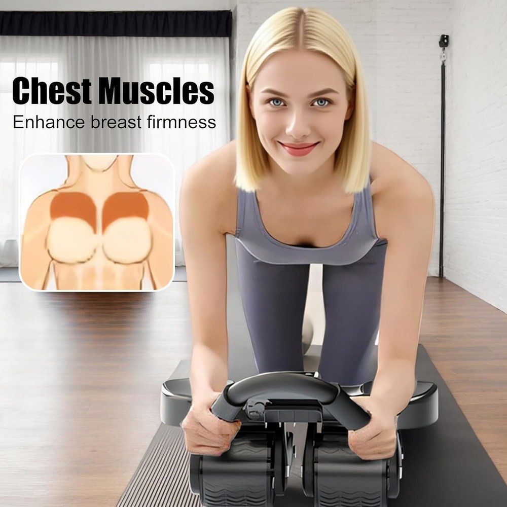 Ab Roller Wheel Home Core Exercise Ab Machine, Counting Ab Wheel Roller + Mat