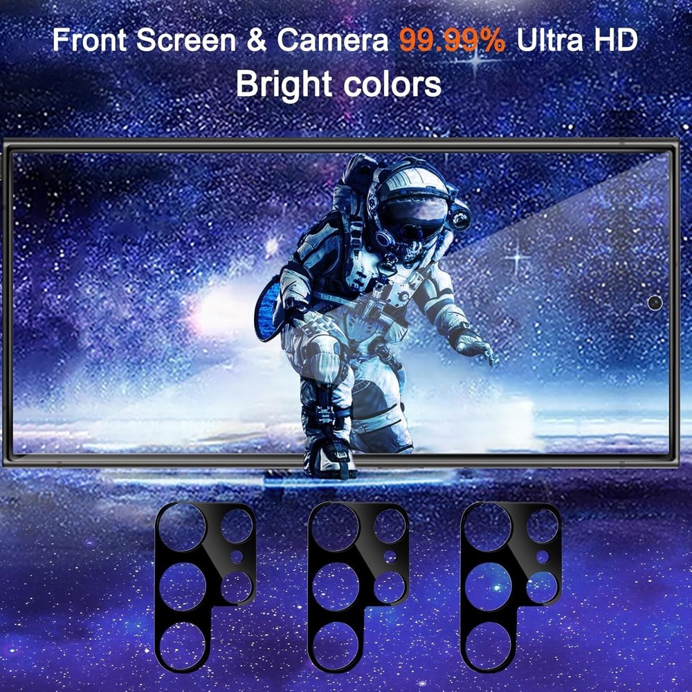 Full Coverage 3 Pack Privacy Screen Protector for Samsung S25 Ultra Black