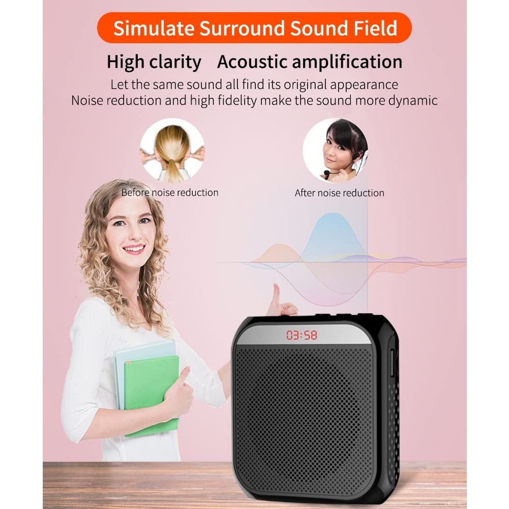 Portable Amplifier, Rechargeable Teacher Microphone, MiNi Amplifier System, C...