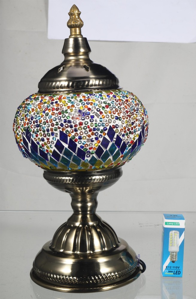 Rainbow Mosaic Lamp - Table-Sized, Vibrant Decorative Light