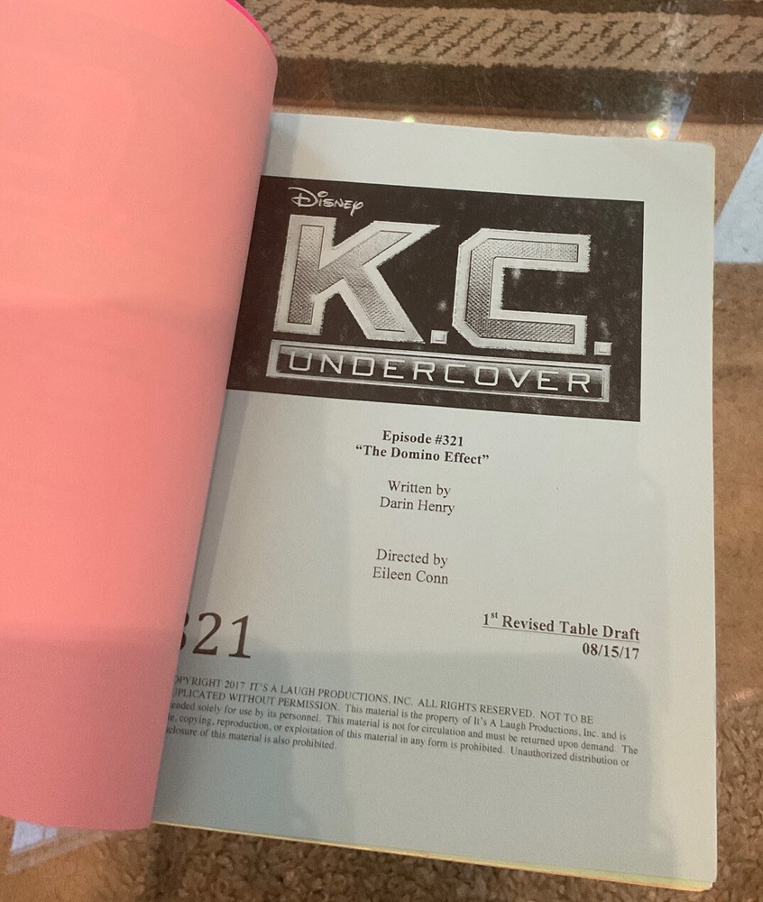 K.C. Undercover Script W/ Extras Original 2017 Zendaya Call Sheets Director Plan