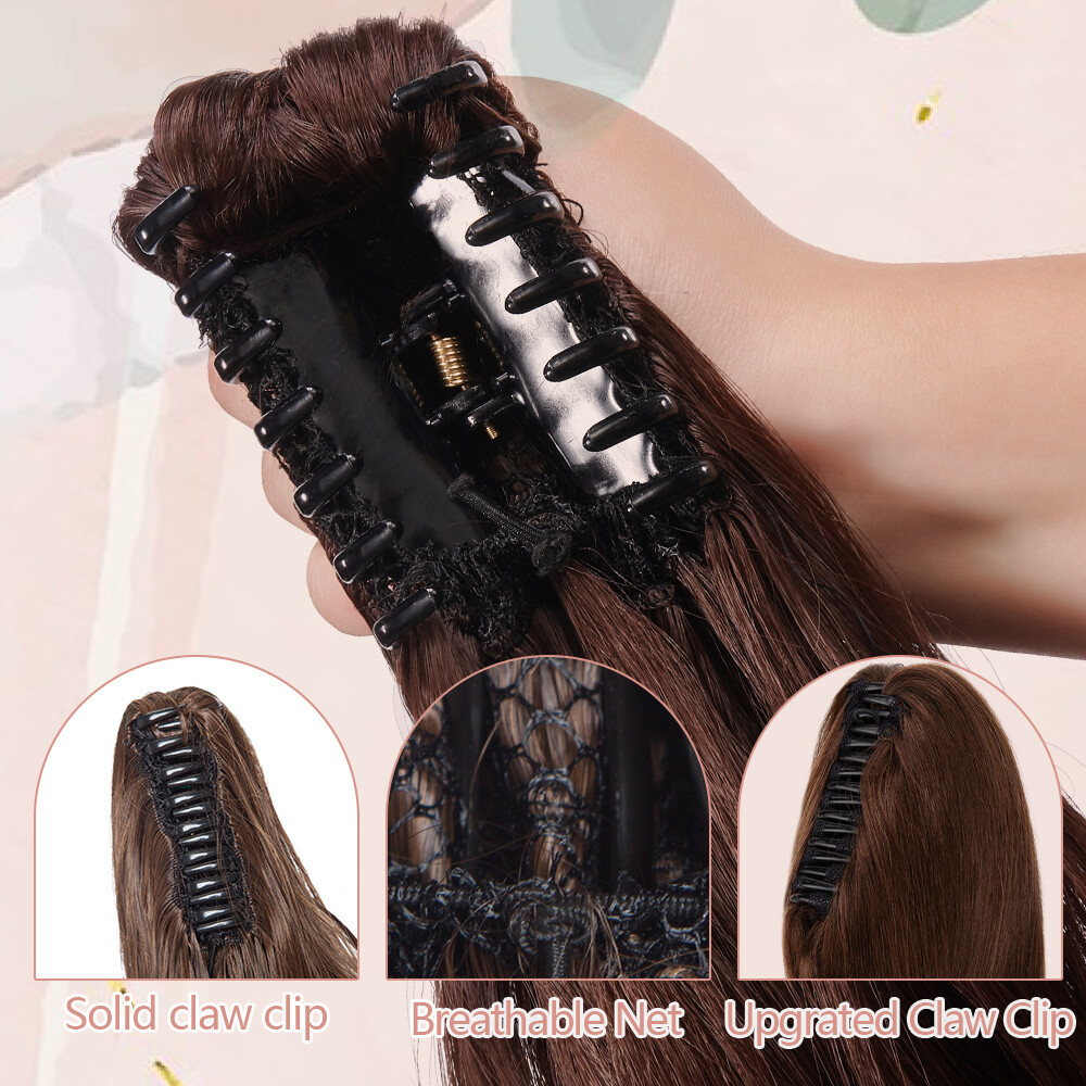 Claw Clip Wavy Ponytail Extensions As Human Pony Tail Long Hair Hairpiece Real
