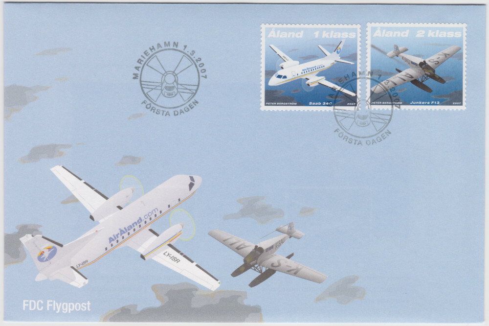 Aland FDC 2007, Mail Planes, Mint