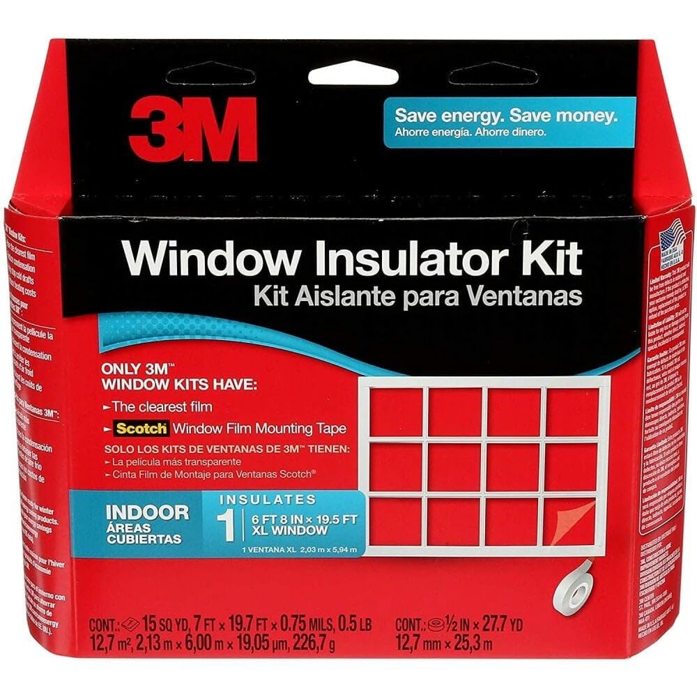 3M Indoor Window Insulation, Insulator Kit for 1 1 Oversized Window, Clear
