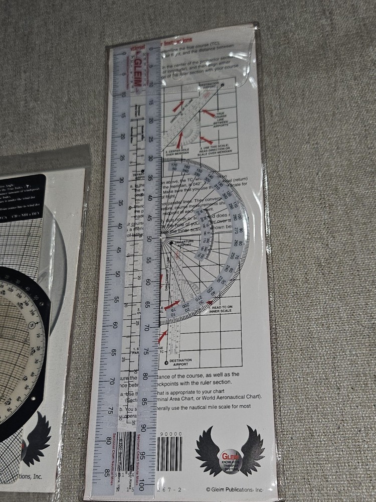 Gleim E6B Flight Computer & Navigational Plotter Set FAA Pilot Aviation