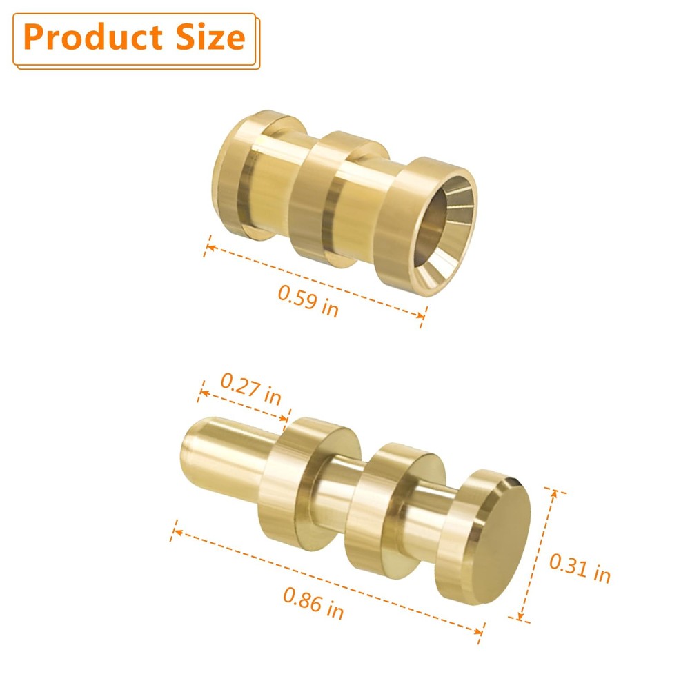 Brass Table Leaf Dowel Pin, 15pcs Table Bolt Sleeve Connectors Table Top Leaf...