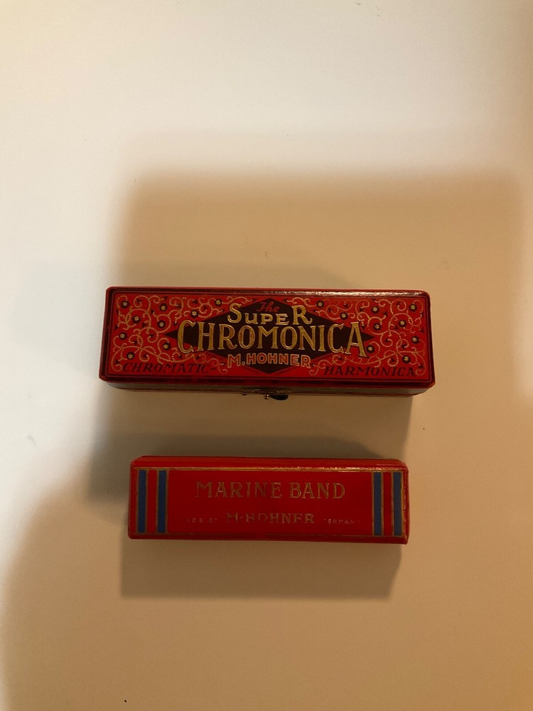 M HOHNER SUPER CHROMONICA HARMONICA AND MARINE BAND HARMONICA