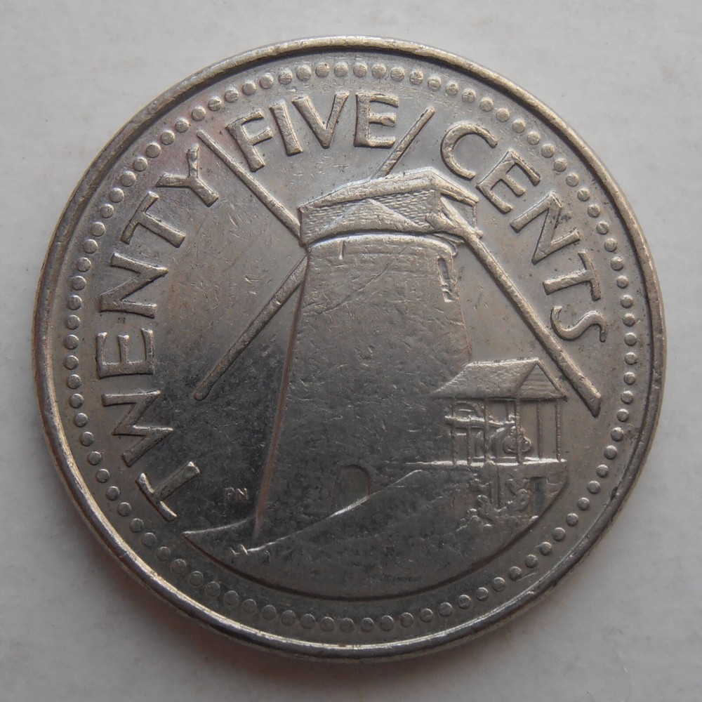 BARBADOS 25 CENTS 1998