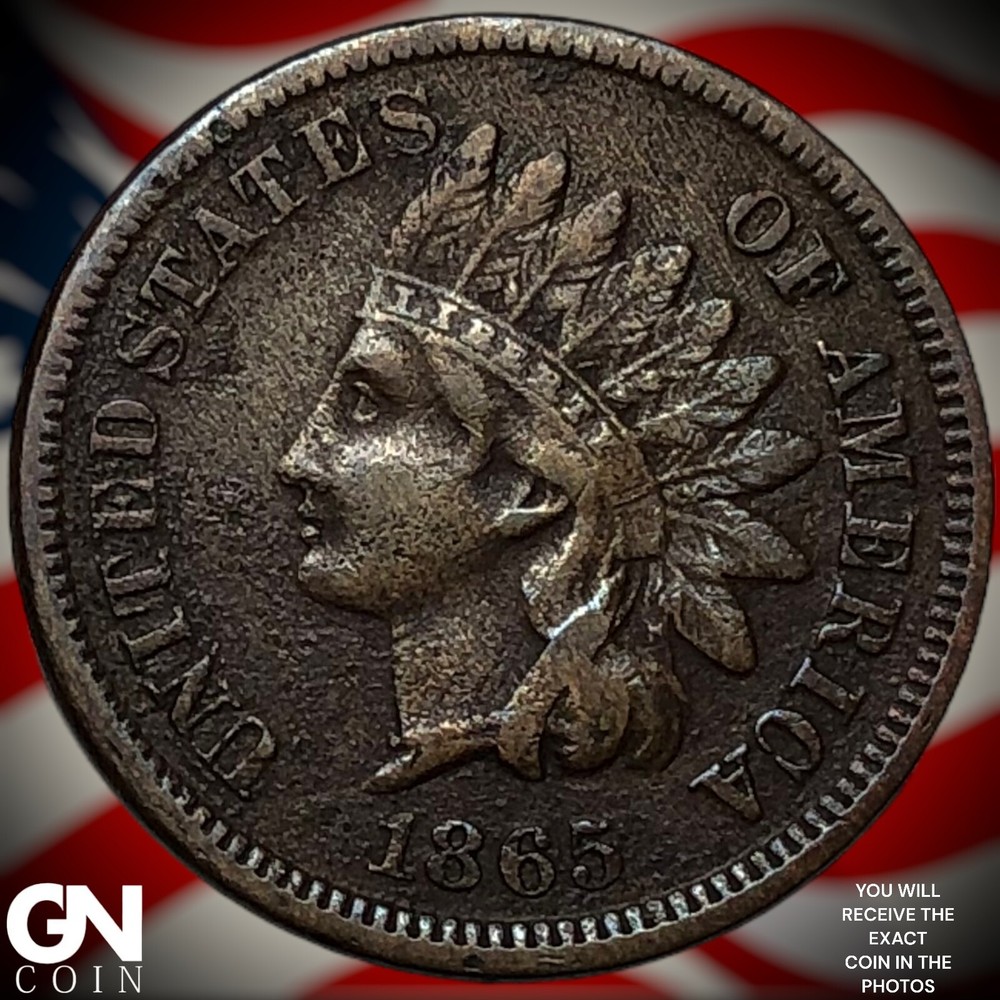1865 Indian Head Cent Penny Y1461