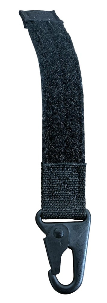 MOLLE Hook & Loop Tactical Clip Retainer Strap Carabiner Black